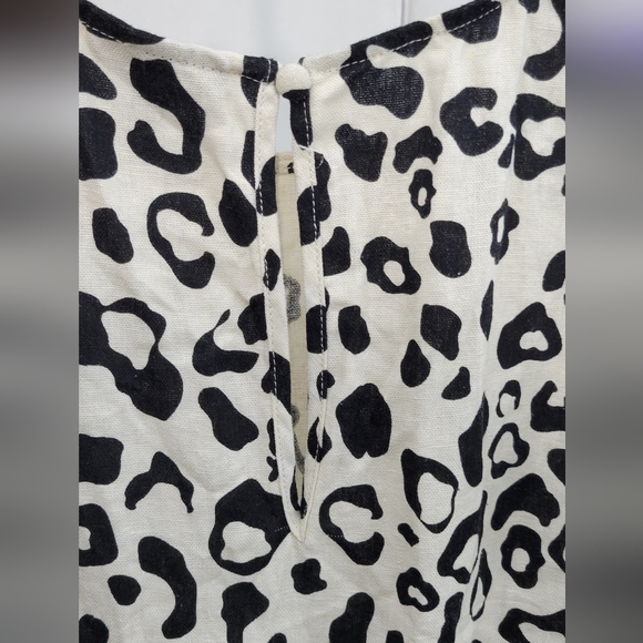 NWT Who What Wear Linen Dress Leopard Print Short Flutter Sleeve Size Xsmall - Picture 6 of 6